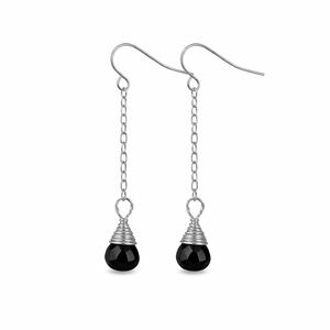 HK1747 S925 Black Onyx Dangle Earrings